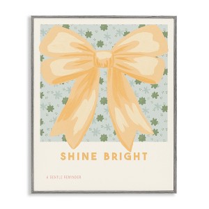 Stupell Industries Shine Bright Yellow Bow Framed Giclee Art - 1 of 4