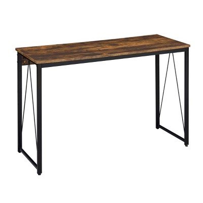INFURNIC Desks Antique 47.5"" Writing Desk with Metal Sled Base Rustic Industrial Design for Home Office, Brown, 47.5"*19.5"*28.5"