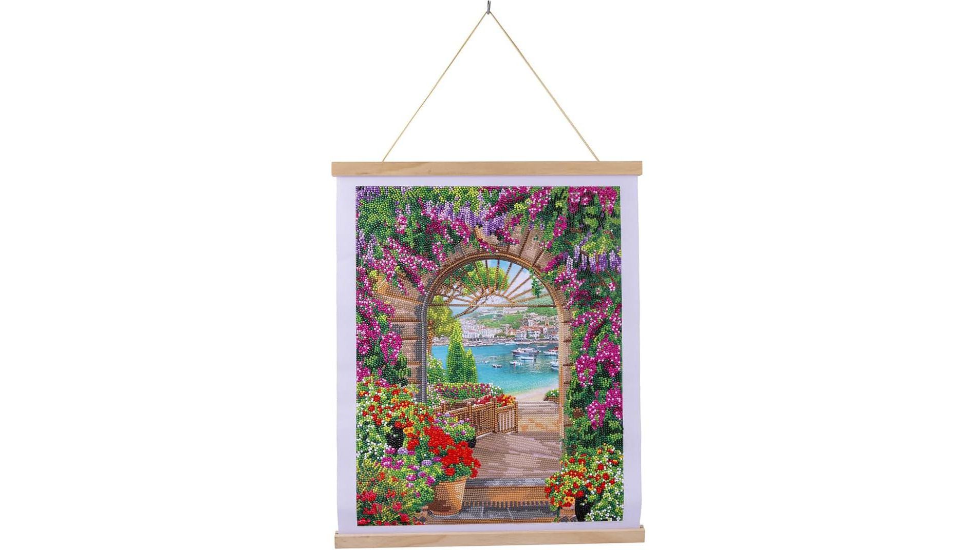 Crystal Art Window to Paradise Scroll Diamond Painting Kit, 13.77" x 17.71", Ages 8+