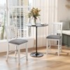Tangkula Rubber Wooden Bar Stools Set of 2 w/ Ergonomic Back Comfortable Linen Cushion - 4 of 4