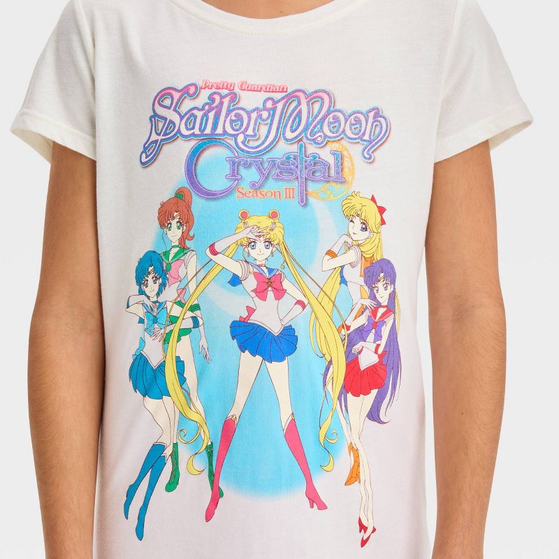 Girls&#39; Sailor Moon Crystal Guardians Short Sleeve Graphic T-Shirt - Ivory, 2 of 4