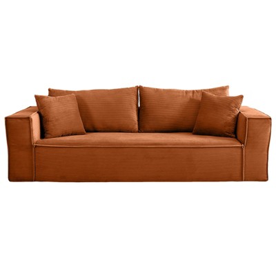 Aukfa Sleeper Sofa Couches for Living Room, Luxury Modern Couch with Deep Seat, No Assembly Required, 3 Seater, Orange