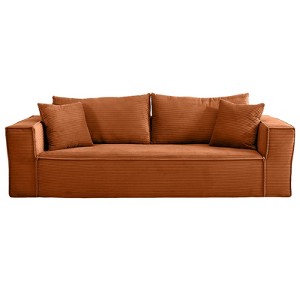 Aukfa Sleeper Sofa Couches for Living Room, Luxury Modern Couch with Deep Seat, No Assembly Required, 3 Seater, Orange - 1 of 4