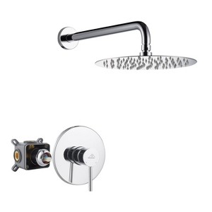CASAINC 1-Spray Patterns Round 10 Inches Single Function Wall Mount Fixed Shower Head - 1 of 4