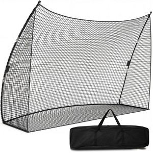 10x7FT Golf Practice Net with Ball Return, Portable Hitting Net for Backyard and Indoor Training, Includes Carry Bag, Black - 1 of 4