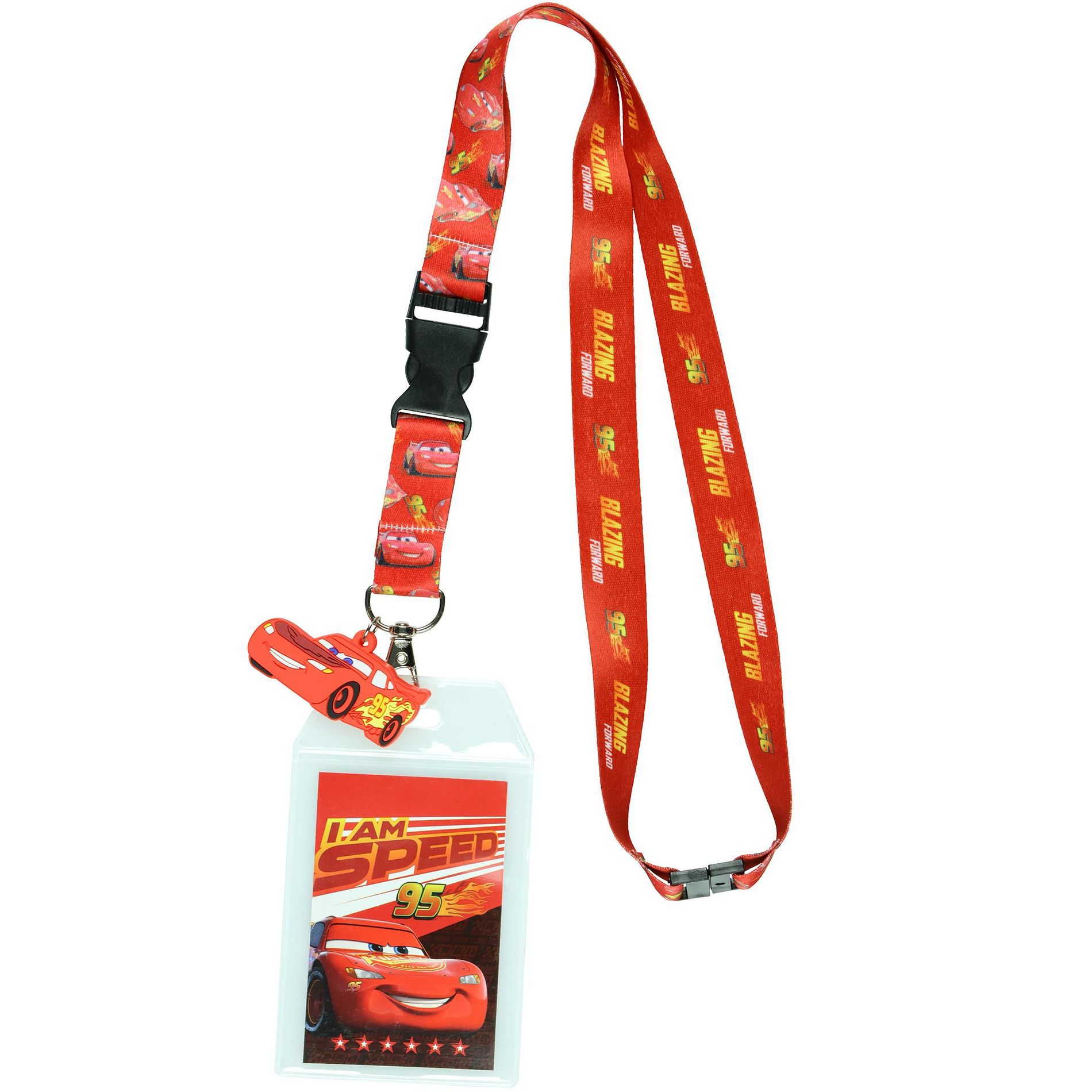 Disney Cars Lightning McQueen Blazing Forward Lanyard with ID Badge Holder