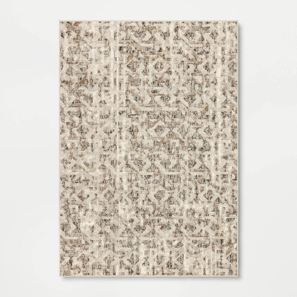 Photos - Area Rug 7'x10' Eliot Geo  Tan/Beige/Gray - Threshold™