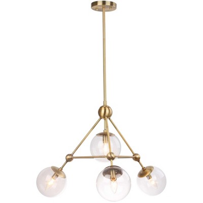 Bain Contemporary Gold 32" Glass Globe LED Pendant