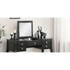 TiramisuBest Classic 1pc Vanity Set w Stool Black Color Drawers Open-up Mirror Bedroom Furniture Unique Legs Cushion Seat Stool Vanity - 4 of 4