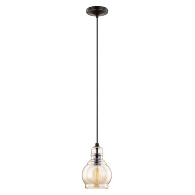 Livex Lighting Art Glass 1 - Light Pendant in  English Bronze