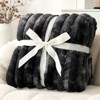 Cozy Bliss Faux Fur Plush Decorative Blanket, Cozy Warm Striped Throw Blanket - 4 of 4