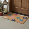 HomeRoots 24" X 36" Brown Blue And White Christmas Snowflake Outdoor Coir Door Mat - 2 of 4