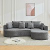 Coucheta 106" Curved Modular Sectional Sofa with Chaise/Deep Seat/Armrest/Chenille Fabric, No Assembly, Compression Sleeper Couch for Living Room - 4 of 4