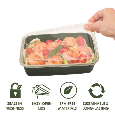 Khaki Green BPA-Free Reusable Meal Prep Containers, 10-Pack