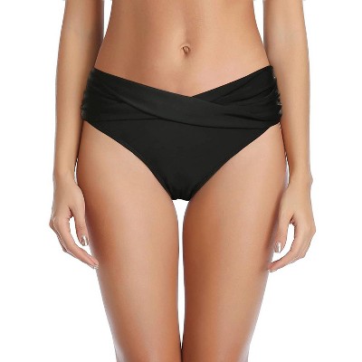 FIONECA Women Twist Bikini Bottom Moderate High Cut Bathing Suit Bottoms Ruched Swimsuit Bottom