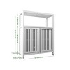 Syemin Decorative Storage Cabinets Bamboo Storage Cabinet Furniture, Accent Cabinet With Shelves, Collectibles Display Case, White, 24.6"*10.75"*32.1" - 3 of 4