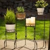 24.75" Indoor/Outdoor Metal Four-Tier Plant Stand Screen Black - Zings & Thingz: Vintage Style, Freestanding Rack - 4 of 4