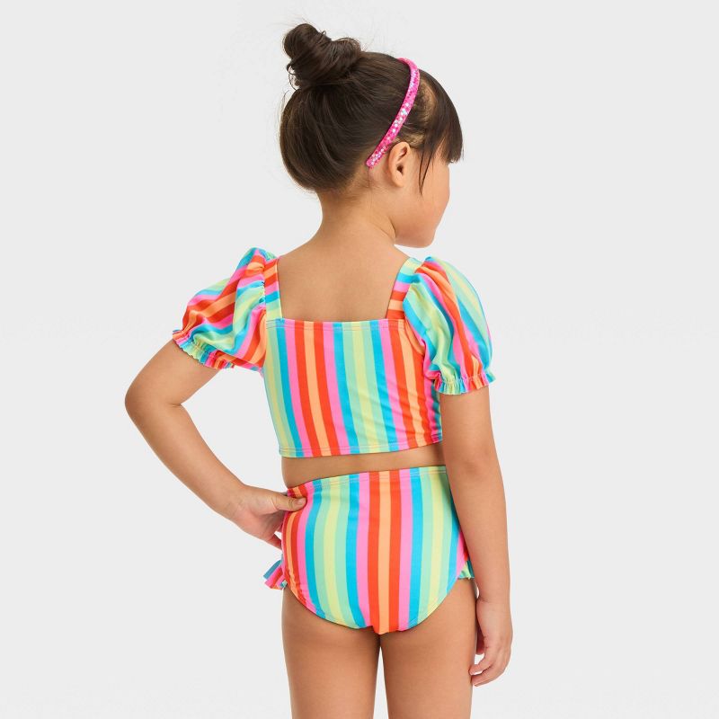Toddler Girls' Puff Sleeve Bikini Set - Cat & Jack™, 3 of 9