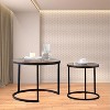 Nesting Table Set of 2, Round Nesting Coffee Table with Wood Tabletop & Metal Frame, Circle Coffee Tables for Home Office Living Room Bedroom - 4 of 4