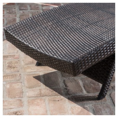 Multibrown Wicker Adjustable Outdoor Armless Chaise Lounger Set