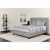 Emma and Oliver Full Accent Extended Panel Platform Bed/Memory Foam Mattress-Light Gray Fabric - 2 of 4