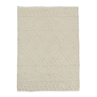 5x7 Geometric Hand Woven Indoor/Outdoor Rug Sand - National Tree Company