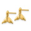 Black Bow Jewelry Small Polished Whale Tail Post Earrings in 14k Yellow Gold - 2 of 4