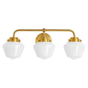 KAISITE 3-Light Bathroom Vanity Light, 22.4" Modern Wall Sconce with White Glass Shades - 1 of 4