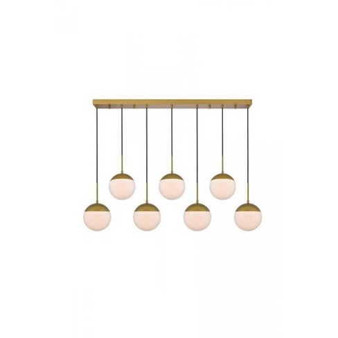 Elegant Lighting Eclipse 7 Lights Brass Pendant With Frosted White Glass - image 1 of 4