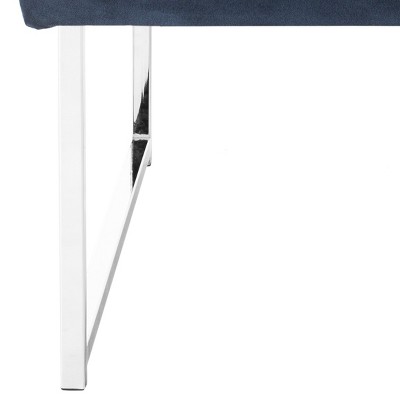 Navy Velvet Spot 25" Metal-Legged Transitional Accent Chair