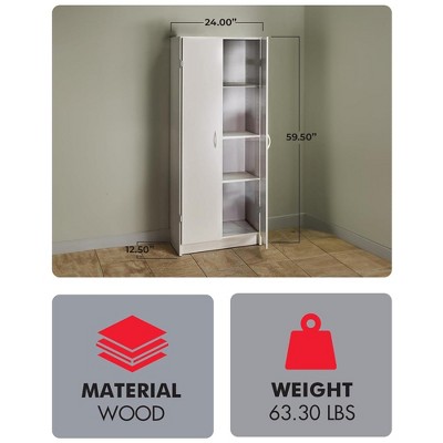 ClosetMaid Pantry Cabinet Cupboard with Adjustable Shelves for Kitchen, Gray — фото 3