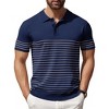COOFANDY Men's Knit Polo Shirts Short Sleeve Striped Golf Polo Shirts Lightweight Casual Collared T Shirt - 4 of 4