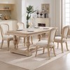 Okak Set of 2 French Country Dining Chairs with Solid Cushion/Nature Rattan Back,Rustic Weathered Kitchen Chairs,Living Room Chairs - 4 of 4
