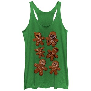 Women's Star Wars Christmas Gingerbread Cookies Racerback Tank Top - 1 of 3