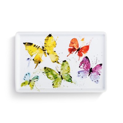 DEMDACO Flock of Butterflies Tray White