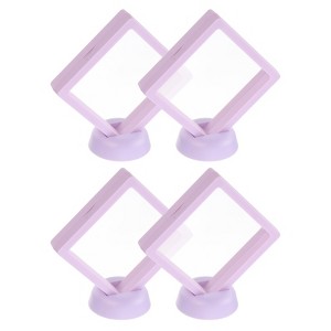 Unique Bargains Transparent PE Material Modern Elegant Floating Frame Display Holder Stand 4 Pcs - 1 of 4