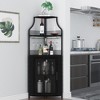 Whizmax Corner Wine Bar Cabinet with Detachable Wine Rack, Bar Cabinet with Glass Holder, Small Sideboard and Buffet Cabinet with Mesh Door - 2 of 4