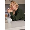 Women's Oversized Batwing Sweaters Fall Outfits Crewneck Knit Side Slit Fashion Pullover Tops - 2 of 4