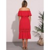 Allegra K Women's Off Shoulder Ruffle Lace Insert High Waist Short Sleeve Flowy Maxi Dress - 4 of 4