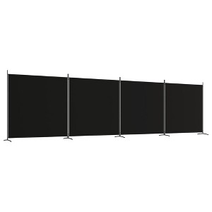 vidaXL 4-Panel Room Divider Black 274.8"x70.9" Fabric - 1 of 4