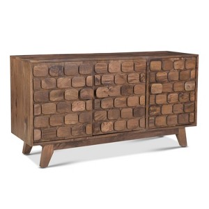Darby 3 Cabinet Accent Server Walnut - Steve Silver Co.: Mid-Century Storage, Magnetic Latch Doors - 1 of 4