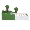 Twin Size Kids Platform Bed With 10 Wood Slats Support Easy Assembly Bed Frame With Grass Hill Trees Decor 77.8” x 42.4” x 42.8”(L x W x H) - 4 of 4