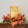 Northlight 16" Artificial Orange Fall Flowers and Pumpkins Pillar Candle Holder - 2 of 3