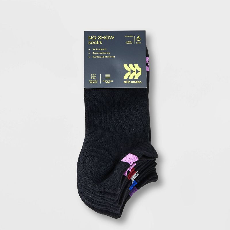 Women's 6pk Structure No Show Socks - All In Motion™ 4-10, 2 of 4