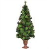 5ft Pre-Lit Artificial Christmas Tree - 100 Clear LED Lights 260 Tips PVC Red Berries Pine Cones UL Adapter - 3 of 4