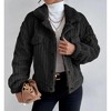Coolmee Women's Winter Fleece Heating Jacket Button Down Stand Collar with Pockets Coats - 2 of 4