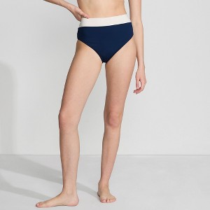 Lands' End Women's Chlorine Resistant Reversible Ultra High Leg High Waisted Bikini Swim Bottoms - 1 of 4
