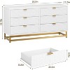 Dresser for Bedroom, 53.5" Large Dresser Organizer, 6 Drawer with Golden Metal Handle and Legs, Modern Chest of Drawers - 2 of 4