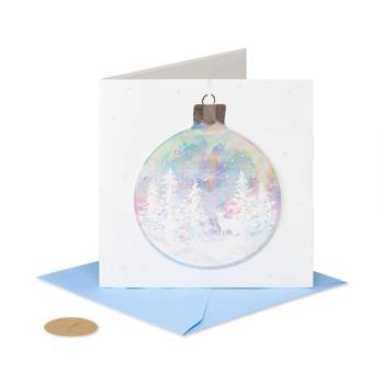 Christmas Card Iridescent Ornament - PAPYRUS