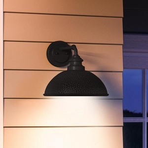 Urban Ambiance Luxury Hammered Outdoor Wall Light,  10-3/8" x 12",  Midnight Black Finish, UHP1177 - 1 of 4